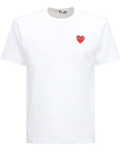 COMME DES GARÇONS PLAY T-shirt con ricamo cuore - Bianco
