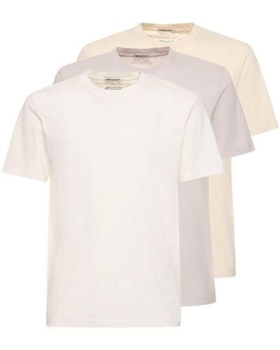 Maison Margiela Set: 3 T-shirts Aus Baumwolle - Weiß