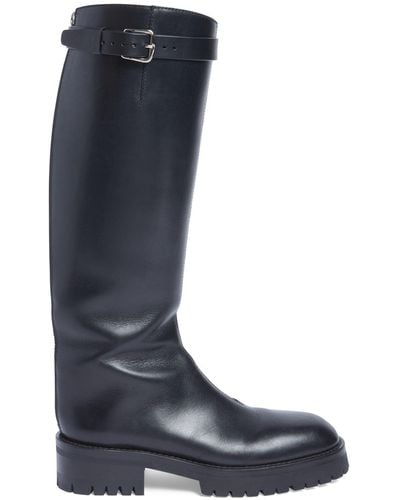 Ann Demeulemeester 50Mm Nes Leather Tall Boots - Blue