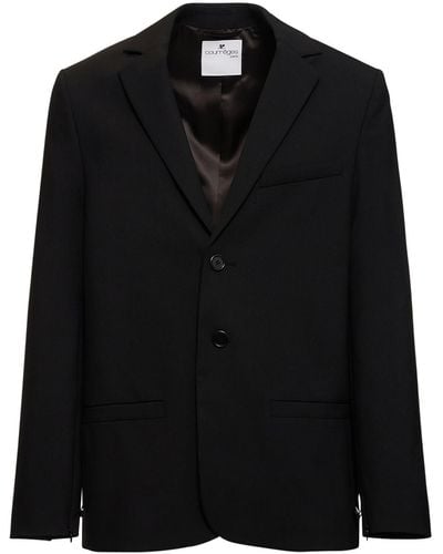 Courreges Tailored Stretch Wool Blazer - Black