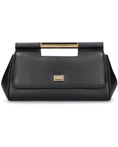 Dolce & Gabbana Sicily Elongated Leather Top Handle Bag - Black