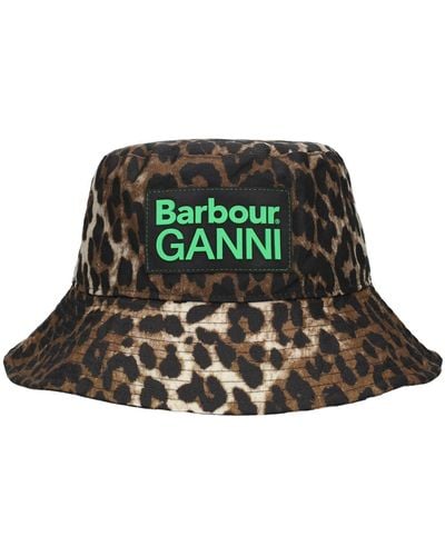 Barbour Chapeau en coton imprimé léopard x ganni - Vert