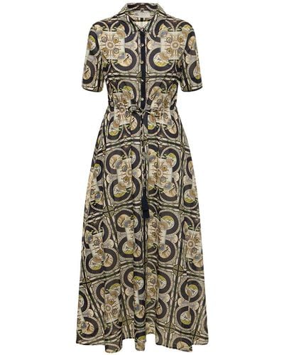 Tory Burch Printed Cotton Maxi Shirt Dress - Multicolour