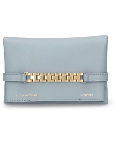 Victoria Beckham Mini Chain Leather Pouch W/strap - Blue