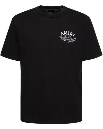 Amiri Black Crew Neck T -Shirt mit Logo - Schwarz
