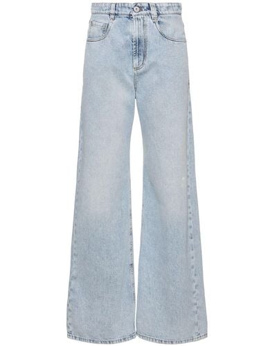 Brunello Cucinelli Jeans Aus Baumwolldenim Mit Weitem Bein - Blau