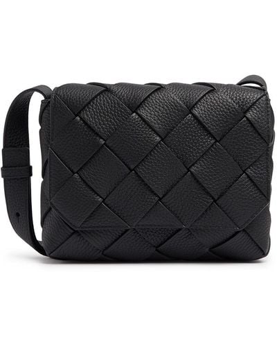 Bottega Veneta Diago Grained Leather Crossbody Bag - Black