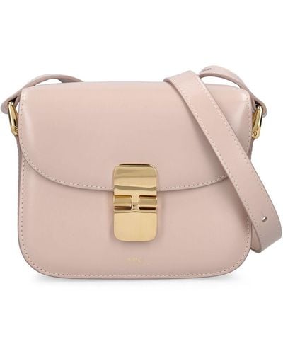 A.P.C. Mini Grace Smooth Leather Bag - Pink