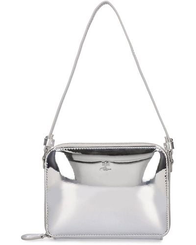 Courreges Cloud Mirrored Leather Shoulder Bag - White