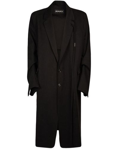 Ann Demeulemeester Thomas Slouchy Long Cotton Coat - Black
