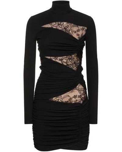 Giambattista Valli Lace-panel Jersey Dress - Black