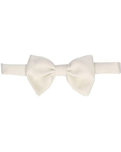 Tagliatore Plain Tech Bow Tie - White
