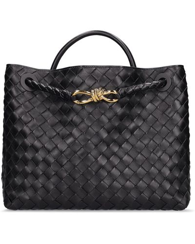 Bottega Veneta Medium Andiamo Leather Top Handle Bag - Black
