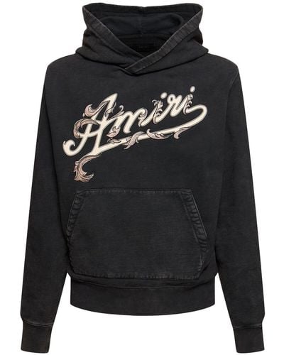 Amiri コットンテリーフーディー - ブラック