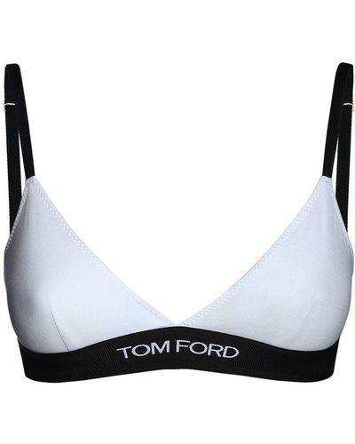 Tom Ford Sostén Triangular De Jersey De Modal Con Logo - Blanco