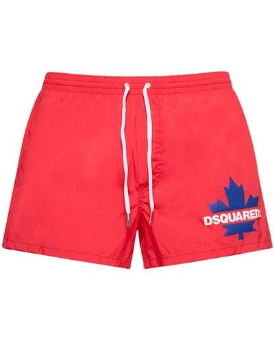 DSquared² Logo Swim Shorts - Red