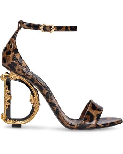 Dolce & Gabbana 105mm Hohe Sandaletten Mit Druck "keira" - Schwarz