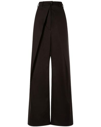 Sportmax Pantalon ample en sergé de coton fanfara - Noir