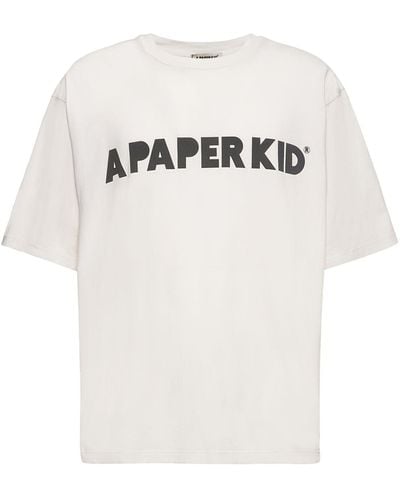 A PAPER KID Camiseta de algodón - Blanco