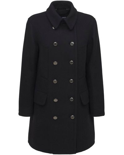 Giorgio Armani Wool & Cashmere Double Breasted Coat - Black