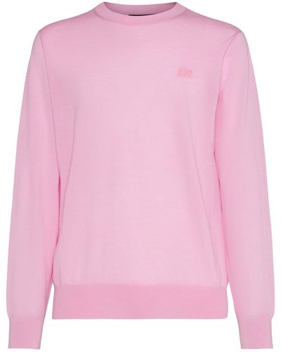 DSquared² Monogram Wool Crewneck Sweater - Pink