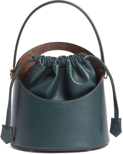 Etro Medium Saturno Leather Top Handle Bag - Black