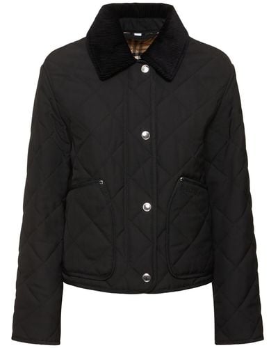 Burberry Thermoregulierende Cropped-Country-Steppjacke - Schwarz