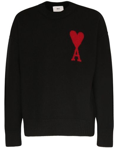 Ami Paris フェルテッドウールセーター - ブラック