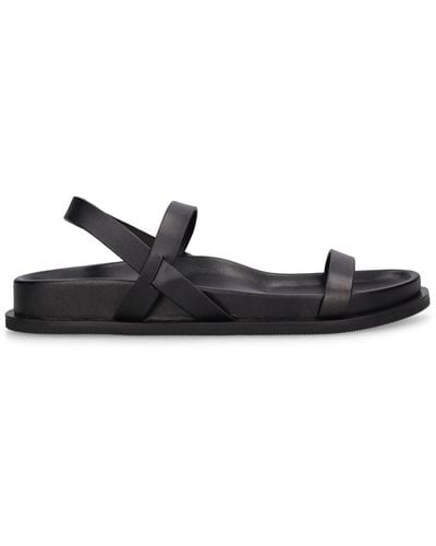 St. Agni 30Mm Mio Leather Flat Sandals - Black
