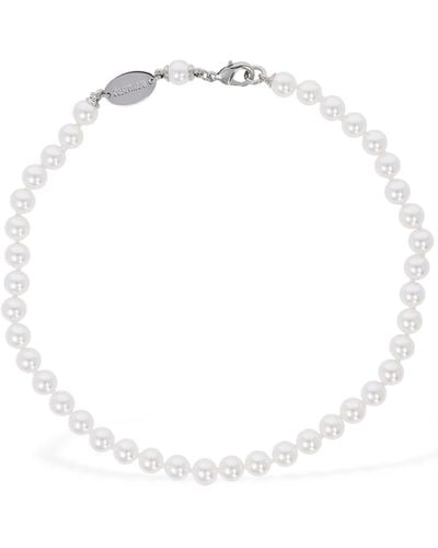 DSquared² Faux Pearl Chain Collar Necklace - White