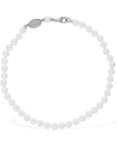 DSquared² Collier chaîne en fausses perles - Blanc