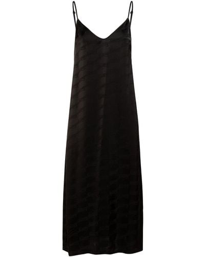 Balenciaga Bb Monogram Rayon Pyjama Dress - Black