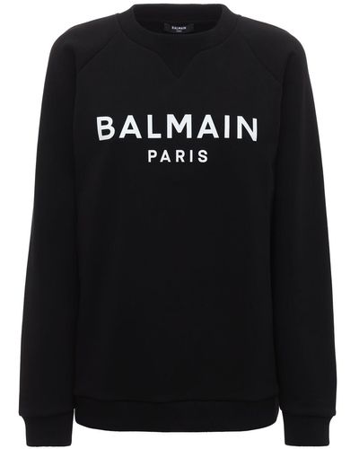 Balmain Sweat-shirt En Coton Imprimé Logo - Noir