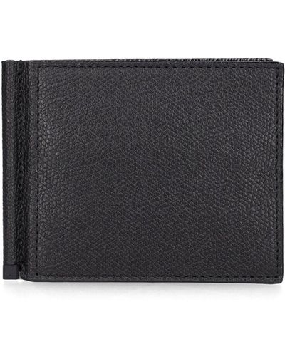 Valextra Leather Money Clip - Black