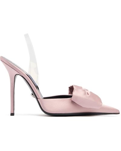Versace 110mm Hohe Satin-sandaletten - Pink