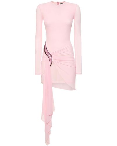 David Koma Asymmetric Draped Minidress - Pink