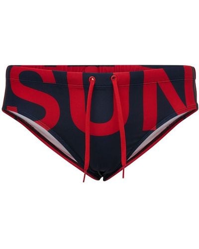 Sundek Slip Mare In Nylon Con Logo - Blu