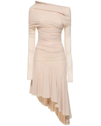 Philosophy Di Lorenzo Serafini Stretch Tulle Asymmetric Dress - Natural