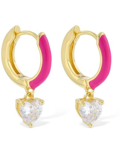 Celeste Starre Neon Nights Hoop Earrings - Pink
