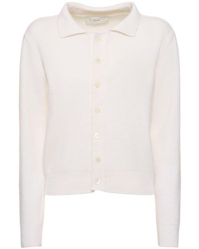 DUNST Polo Knit Cardigan - White