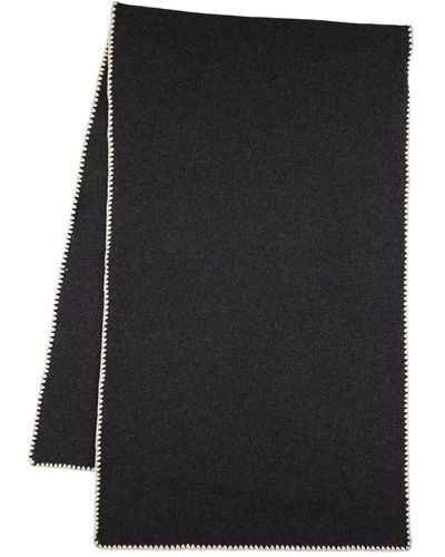Totême Embroidered Wool & Cashmere Scarf - Black