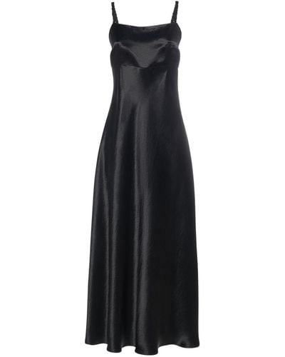Max Mara Baden Satin Sleeveless Flared Midi Dress - Black