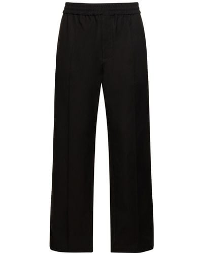 Valentino V Stretch Cotton Blend Drawstring Trousers - Black