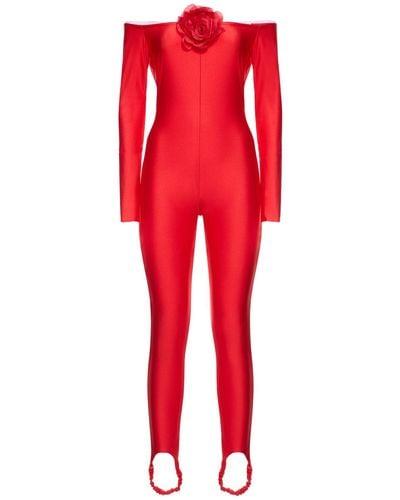 GIUSEPPE DI MORABITO Shiny Stretch Jersey Jumpsuit - Red