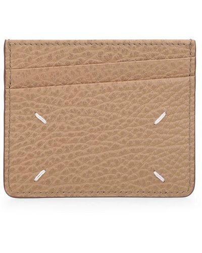 Maison Margiela Grainy Leather 5 Card Holder - Natural
