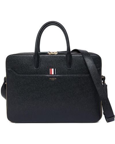 Thom Browne Grained Leather Briefcase - Black