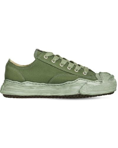 Maison Mihara Yasuhiro Hank Over Dyed Canvas Low Sneakers - Green