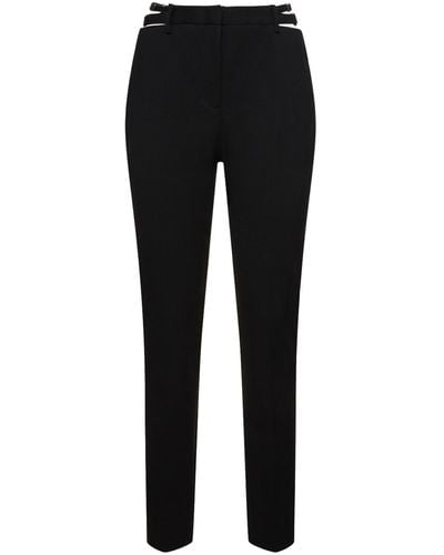 Dion Lee Tailored Stretch Wool Straight Trousers - Black