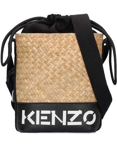 KENZO Sac Seau En Paille À Logo - Noir