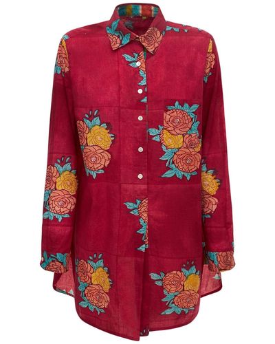 Lisa Corti Ube Printed Cotton Shirt - Red